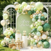 Sage Green Gold Balloon Arch Kit, Olive Dusty Green Sand White Confetti | Sage Olive Dusty Green Sand White Gold Confetti Balloons, for Wedding Bridal Shower Birthday Jungle Woodland Party Decor