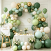 Sage Green Gold Balloon Arch Kit, Olive Dusty Green Sand White Confetti | Sage Olive Dusty Green Sand White Gold Confetti Balloons, for Wedding Bridal Shower Birthday Jungle Woodland Party Decor