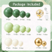 Sage Green Gold Balloon Arch Kit, Olive Dusty Green Sand White Confetti | Sage Olive Dusty Green Sand White Gold Confetti Balloons, for Wedding Bridal Shower Birthday Jungle Woodland Party Decor