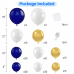 Navy Blue Gold Balloons Arch Kit, Double Stuffed Pearl White Blue Gold Chrome Balloons Garland Kit for Birthday Graduation Father's Day New Year Bridal Shower Wedding Party Decoration