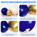 Navy Blue Gold Balloons Arch Kit, Double Stuffed Pearl White Blue Gold Chrome Balloons Garland Kit for Birthday Graduation Father's Day New Year Bridal Shower Wedding Party Decoration