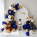 Navy Blue Gold Balloons Arch Kit, Double Stuffed Pearl White Blue Gold Chrome Balloons Garland Kit for Birthday Graduation Father's Day New Year Bridal Shower Wedding Party Decoration
