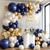 Navy Blue Gold Balloons Arch Kit, Double Stuffed Pearl White Blue Gold Chrome Balloons Garland Kit for Birthday Graduation Father's Day New Year Bridal Shower Wedding Party Decoration Navy Blue Gold Balloons Arch Kit, Double Stuffed Pearl White Blue Gold Chrome Balloons Garland Kit for Birthday Graduation Father's Day New Year Bridal Shower Wedding Party Decoration