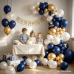 Navy Blue Gold Balloons Arch Kit, Double Stuffed Pearl White Blue Gold Chrome Balloons Garland Kit for Birthday Graduation Father's Day New Year Bridal Shower Wedding Party Decoration Navy Blue Gold Balloons Arch Kit, Double Stuffed Pearl White Blue Gold Chrome Balloons Garland Kit for Birthday Graduation Father's Day New Year Bridal Shower Wedding Party Decoration