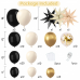 Black And Gold Balloon Arch Kit, Sand White Chrome Gold Confetti Cream Balloons Garland Kit with Exploding Star Foil Balloons for New Year Graduation Retirement Birthday Wedding Party Decorations
