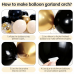 Black And Gold Balloon Arch Kit, Sand White Chrome Gold Confetti Cream Balloons Garland Kit with Exploding Star Foil Balloons for New Year Graduation Retirement Birthday Wedding Party Decorations