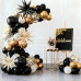 Black And Gold Balloon Arch Kit, Sand White Chrome Gold Confetti Cream Balloons Garland Kit with Exploding Star Foil Balloons for New Year Graduation Retirement Birthday Wedding Party Decorations