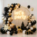 Black And Gold Balloon Arch Kit, Sand White Chrome Gold Confetti Cream Balloons Garland Kit with Exploding Star Foil Balloons for New Year Graduation Retirement Birthday Wedding Party Decorations