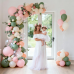 Pink and Green Balloon Arch Kit, Light Pastel Pink Orange Sage Green Sand White Balloons Garland Kit for Wedding Birthday Bridal Shower Bloom Woodland Boho Party Decorations