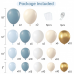 Dusty Blue White Balloon Arch Kit, Light Blue Sand White Chrome Gold Balloons Garland Kit for Bridal Shower Birthday Gender Reveal Wedding Party Decorations