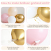 Pink and Gold Balloon Arch Kit,139 Pcs Light pink and White Balloons,Nude and Gold Confetti Balloons for Girl Women Princess Birthday Wedding Party Decorations