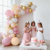 Pink and Gold Balloon Arch Kit,139 Pcs Light pink and White Balloons,Nude and Gold Confetti Balloons for Girl Women Princess Birthday Wedding Party Decorations