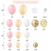 Pink and Gold Balloon Arch Kit,139 Pcs Light pink and White Balloons,Nude and Gold Confetti Balloons for Girl Women Princess Birthday Wedding Party Decorations