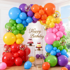Rainbow Balloons Arch Kit,139 pcs Different Sizes Colorful Balloons for Colorful Fiesta Baby Shower Birthday Bridal Party Wedding Anniversary Decorations