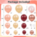 Burgundy Rose Gold Balloon Garland Arch Kit, 139 pcs Champagne Gold Balloons Rose Gold Confetti Balloons for Women Girls Birthday Wedding Bridal Shower Party Anniversary Decoration