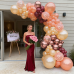 Burgundy Rose Gold Balloon Garland Arch Kit, 139 pcs Champagne Gold Balloons Rose Gold Confetti Balloons for Women Girls Birthday Wedding Bridal Shower Party Anniversary Decoration