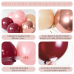 Burgundy Rose Gold Balloon Garland Arch Kit, 139 pcs Champagne Gold Balloons Rose Gold Confetti Balloons for Women Girls Birthday Wedding Bridal Shower Party Anniversary Decoration
