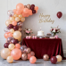 Burgundy Rose Gold Balloon Garland Arch Kit, 139 pcs Champagne Gold Balloons Rose Gold Confetti Balloons for Women Girls Birthday Wedding Bridal Shower Party Anniversary Decoration