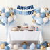 Dusty Blue Balloons,50 Pcs 12In Blue and White Balloons with Light Dusty Blue White Sand Chrome Gold Balloons for Gender Reveal Birthday Graduations Weddings Bridal Shower Party Decorations
