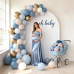 Dusty Blue Balloons,50 Pcs 12In Blue and White Balloons with Light Dusty Blue White Sand Chrome Gold Balloons for Gender Reveal Birthday Graduations Weddings Bridal Shower Party Decorations
