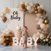 Brown Balloons,50 Pcs 12In Light Brown Beige Nude Chrome Gold Balloons for Bear Neutral Birthday and Woodland Jungle Safari Party Decorations