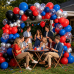 Black Red and Blue Balloon Arch Garland Kit, 129Pcs Red Black Blue Metallic Silver with Red Blue Confetti Balloons for Boys Spider Theme Birthday Graduation Hero Themed Party Decorations