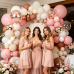 Pink and Brown Balloon Arch Kit, White Sand Rose Gold Confetti, Party | Dusty Retro Blush Pink Brown White Sand Rose Gold Confetti, for Birthday Baby Shower Wedding Bridal Shower Decorations