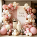 Pink and Brown Balloon Arch Kit, White Sand Rose Gold Confetti, Party | Dusty Retro Blush Pink Brown White Sand Rose Gold Confetti, for Birthday Baby Shower Wedding Bridal Shower Decorations