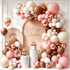 Pink and Brown Balloon Arch Kit, White Sand Rose Gold Confetti, Party | Dusty Retro Blush Pink Brown White Sand Rose Gold Confetti, for Birthday Baby Shower Wedding Bridal Shower Decorations Pink and Brown Balloon Arch Kit, White Sand Rose Gold Confetti, Party | Dusty Retro Blush Pink Brown White Sand Rose Gold Confetti, for Birthday Baby Shower Wedding Bridal Shower Decorations