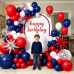 Red White and Blue Balloon Arch Kit, Navy Dark Confetti Star, Party Decor | Red White Blue Balloons, for 4th of July Graduation Patriotic Day Baseball Birthday Party Decorations
