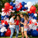Red White and Blue Balloon Arch Kit, Navy Dark Confetti Star, Party Decor | Red White Blue Balloons, for 4th of July Graduation Patriotic Day Baseball Birthday Party Decorations