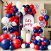 Red White and Blue Balloon Arch Kit, Navy Dark Confetti Star, Party Decor | Red White Blue Balloons, for 4th of July Graduation Patriotic Day Baseball Birthday Party Decorations