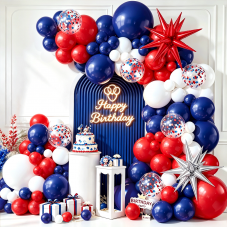 Red White and Blue Balloon Arch Kit, Navy Dark Confetti Star, Party Decor | Red White Blue Balloons, for 4th of July Graduation Patriotic Day Baseball Birthday Party Decorations Red White and Blue Balloon Arch Kit, Navy Dark Confetti Star, Party Decor | Red White Blue Balloons, for 4th of July Graduation Patriotic Day Baseball Birthday Party Decorations