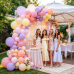 Pink Purple Yellow Pastel Balloon Arch Kit, Pink and Purple Balloons