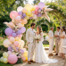 Pink Purple Yellow Pastel Balloon Arch Kit, Pink and Purple Balloons