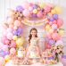 Pink Purple Yellow Pastel Balloon Arch Kit, Pink and Purple Balloons