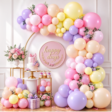 Pink Purple Yellow Pastel Balloon Arch Kit, Pink and Purple Balloons Pink Purple Yellow Pastel Balloon Arch Kit, Pink and Purple Balloons