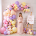 Pink Purple Yellow Pastel Balloon Arch Kit, Pink and Purple Balloons