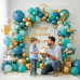 Teal Gold Balloon Arch Kit, Light Teal Blue Turquoise Metallic Green, Party