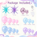 Pink Blue Purple Balloons Arch Kit, with Iridescent Explosion Star, Party