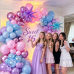 Pink Blue Purple Balloons Arch Kit, with Iridescent Explosion Star, Party