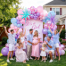 Pink Blue Purple Balloons Arch Kit, with Iridescent Explosion Star, Party